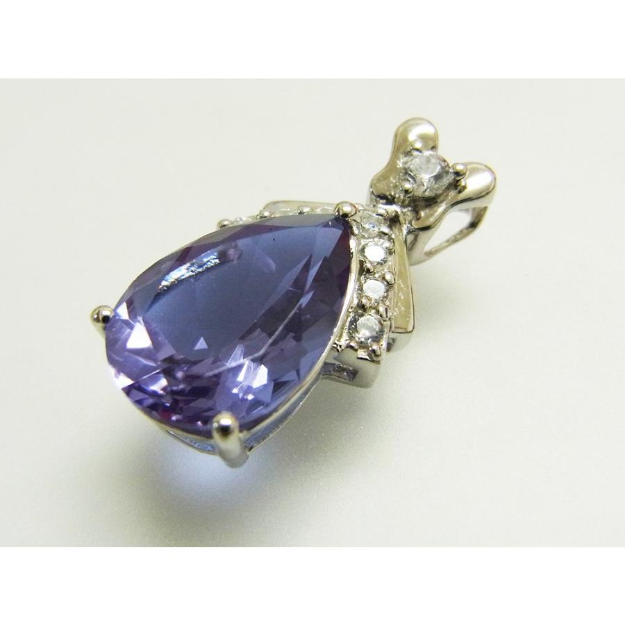 【新作】5.4カラット アレキサンドライト Synthetic - 13x9mm Pear ペンダント トップ【誕生石6月】【即納】【バレンタインデ |  | 01