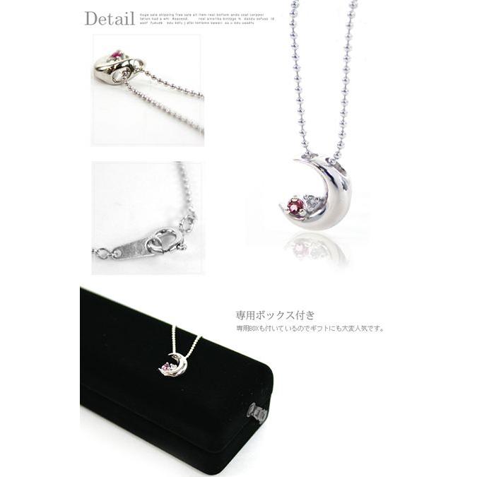 クレッセントムーン シルバー ネックレス 【2月誕生石】｜alljewelry｜05