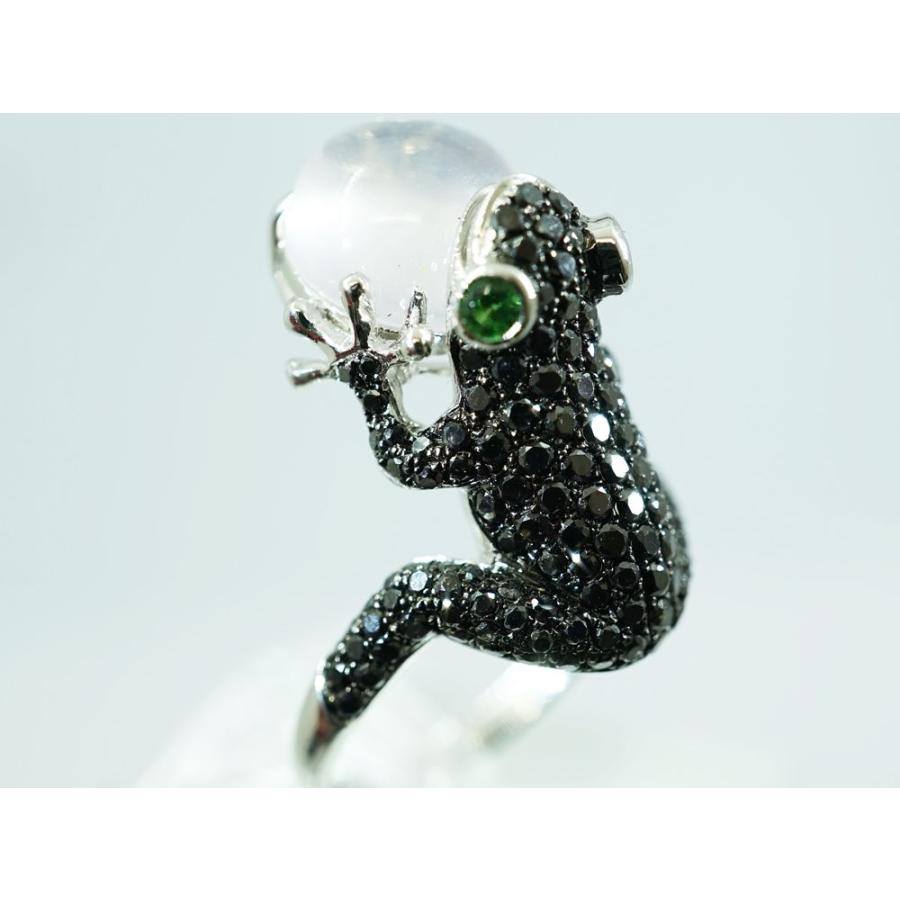 K18W カエルのブラックダイヤリング｜alljewelry