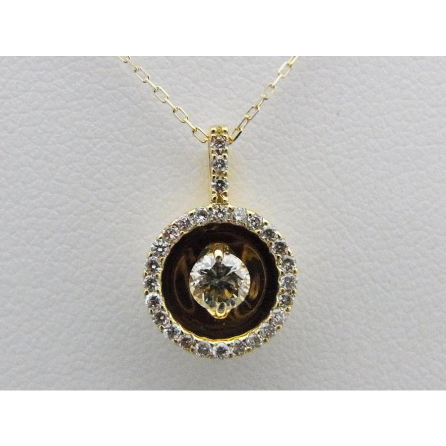 K18イエローゴールド　サークル型　計0.33CTダイヤモンドペンダントネックレス｜alljewelry