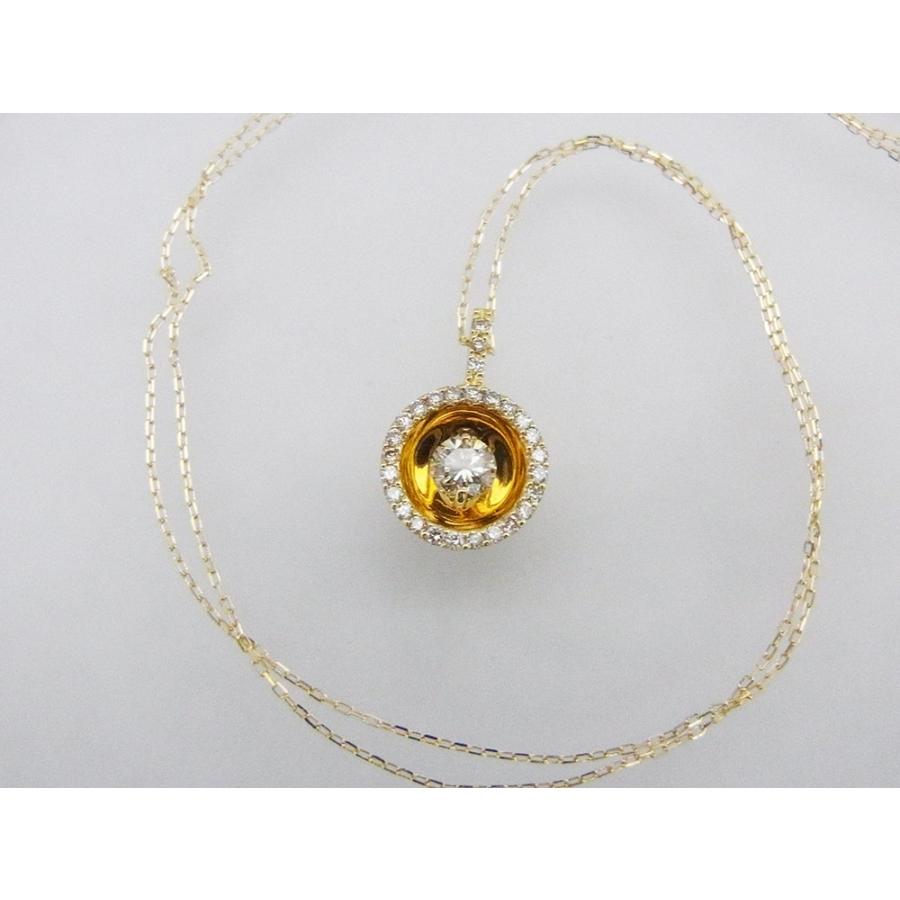 K18イエローゴールド　サークル型　計0.33CTダイヤモンドペンダントネックレス｜alljewelry｜03