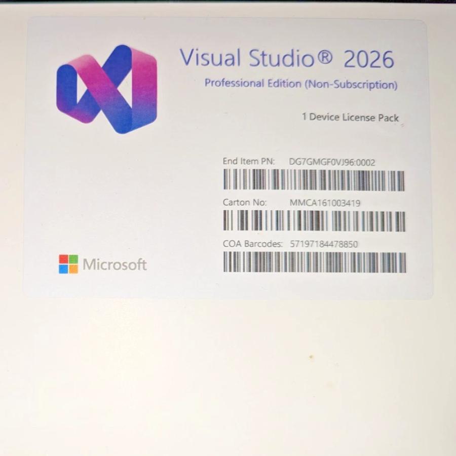 マイクロソフト（Microsoft） Visual Studio Professional 2026 日本語