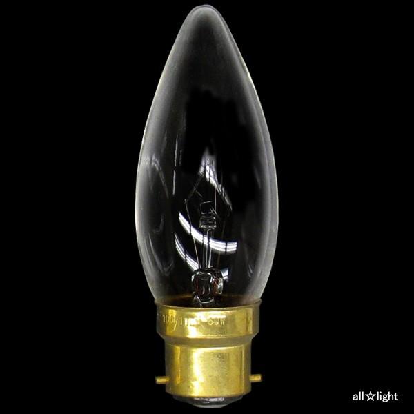 アサヒ　シャンデリア電球（海外口金）　Ｂ２２Ｄ口金　クリヤー　４０Ｗ　C37 B22D 100 110V-40W(C)