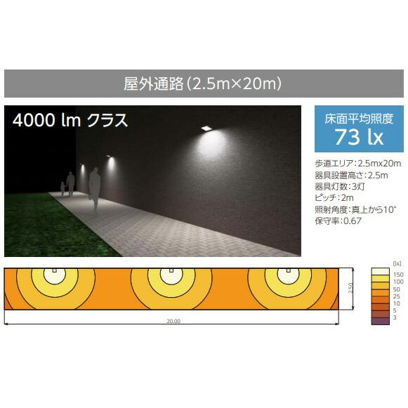 東芝　LED小形角形投光器 300W形チョークレス水銀ランプ相当 電球色 100V用 口出し線1.8m ブラック LED一体形　BVP150LED42WW1B18M ※受注生産品｜alllight｜03