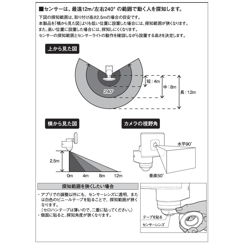 ムサシ RITEX 追尾式LEDセンサーライト Wi-Fiカメラ 20Wワイド