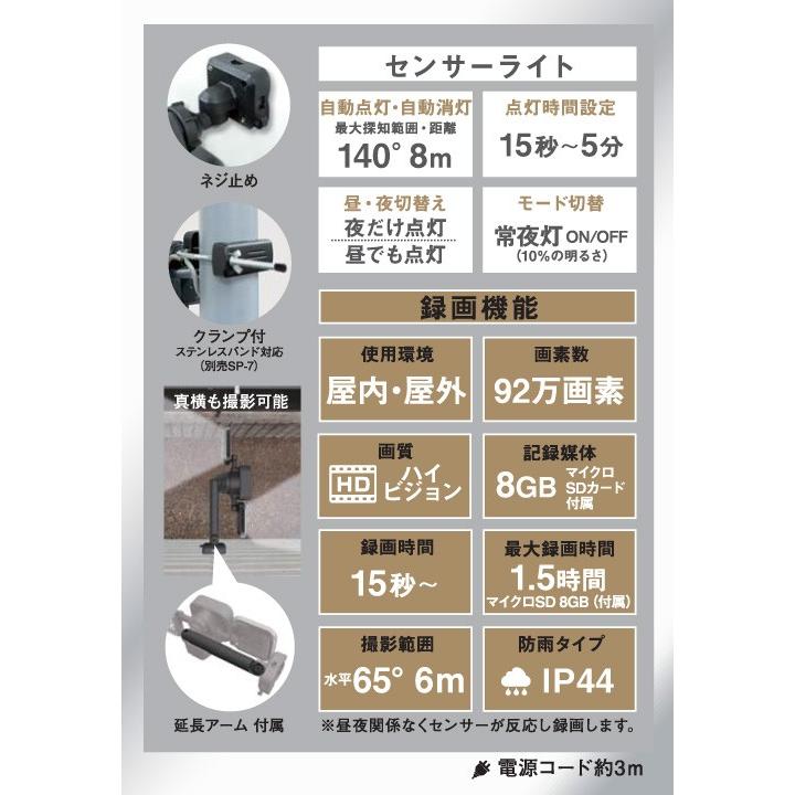 ムサシ RITEX LED センサーライト×防犯カメラC-AC8160 C-AC8160 - 製品情報 | musashi（ムサシ） - 日本一のセンサーライト