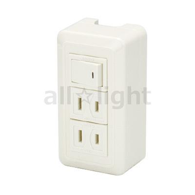 神保電器（JIMBO） 露出形配線器具 スイッチ1個+コンセント2個