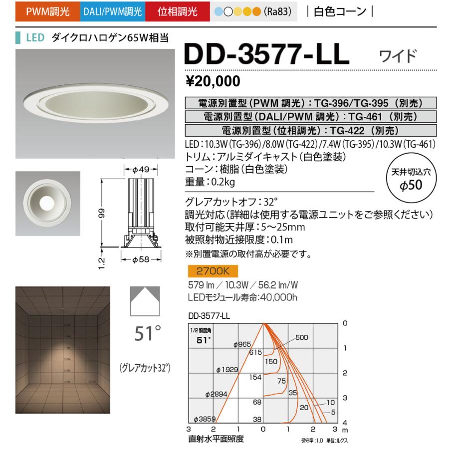 山田照明 yamada 屋内ダウンライトベース LED一体型 電球色 Ra83 ダイクロハロゲン65W相当 電源別売 専用調光器対応 埋込穴 ...