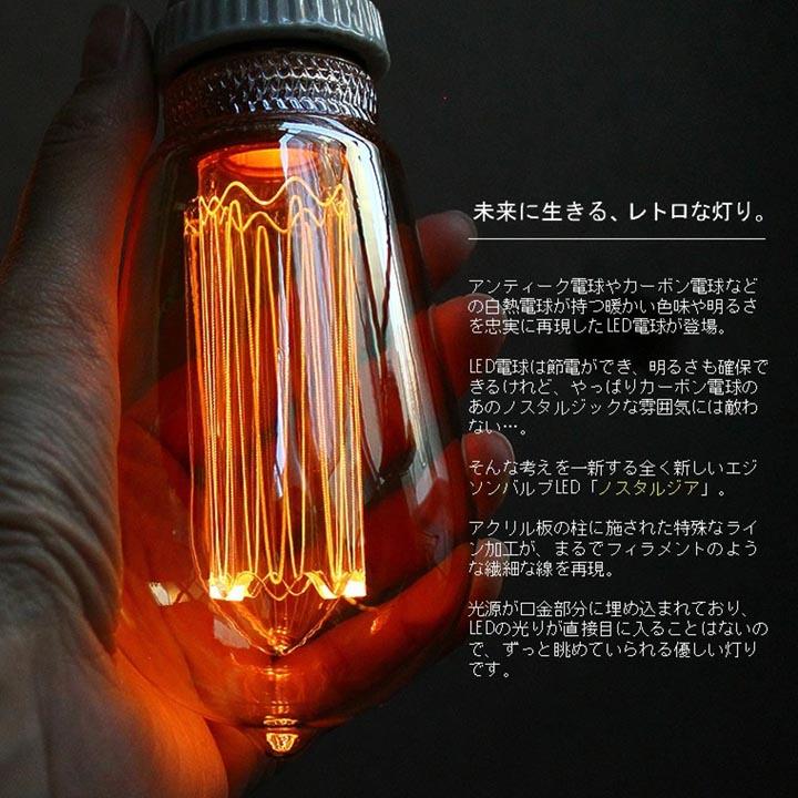 ☆ ノスタルジア エジソンバルブLED電球 シャンデリア ゴールド クリア