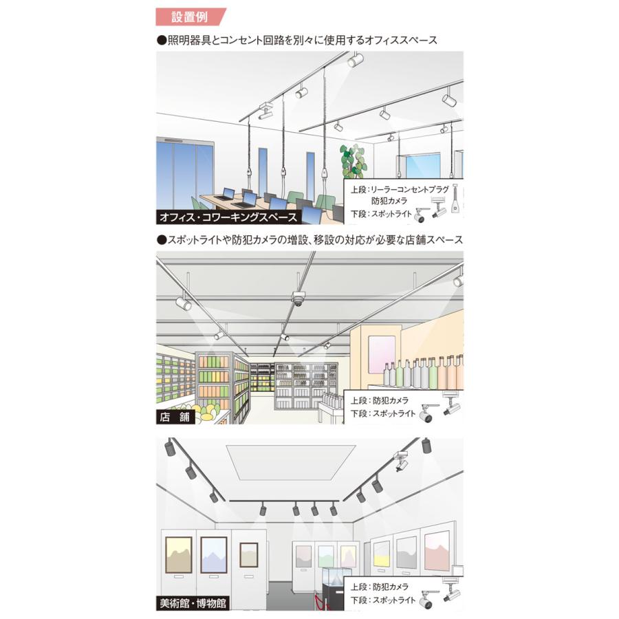 パナソニック　100V用アース付配線ダクト本体　ダクトレール　OSライン　2P　20A×2回路　125V　ダブル　3m　ブラック（黒）　DHM2213B｜alllight｜05