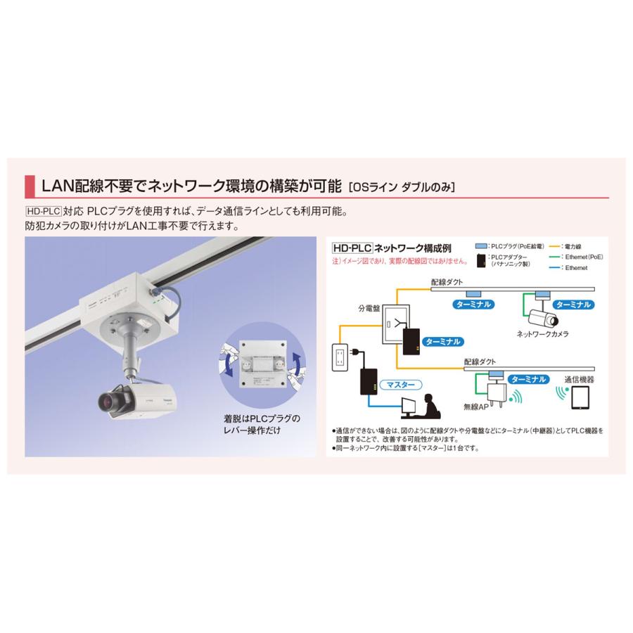 パナソニック　100V用アース付配線ダクト本体　ダクトレール　OSライン　2P　20A×2回路　125V　ダブル　3m　ホワイト（白）　DHM2213W｜alllight｜06