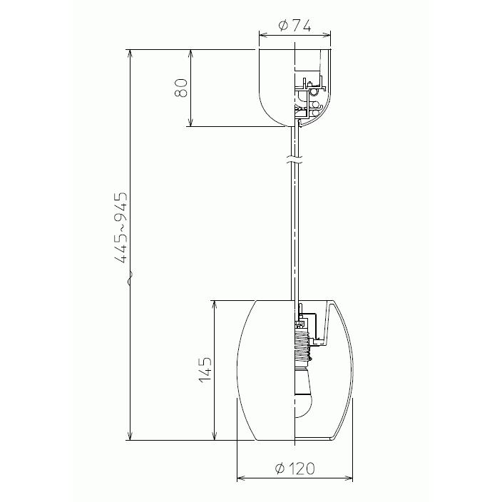 DAIKO　ＬＥＤ照明器具 天井照明 小型ペンダントライト ４．２Ｗ（Ｅ１７口金） 電球色 (ランプ付) 引掛シーリング取付　DXL-81181B_2