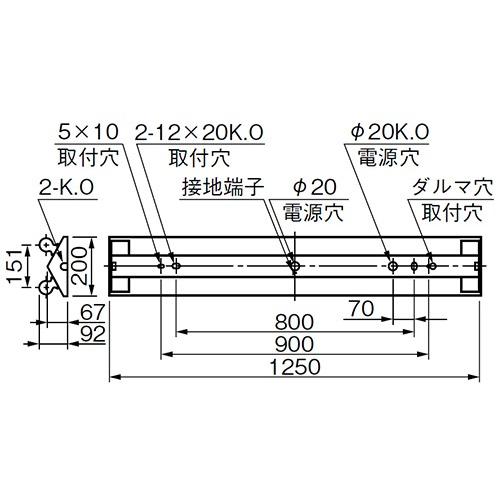 三菱　逆富士LED照明器具 防雨・防湿 ステンレス MILIE Lファインeco FLR40形X2 100〜242V 白色 （ランプ付）　ELLYEV4012AAHJ+LDL40TW1723G3 ※受注生産品_1