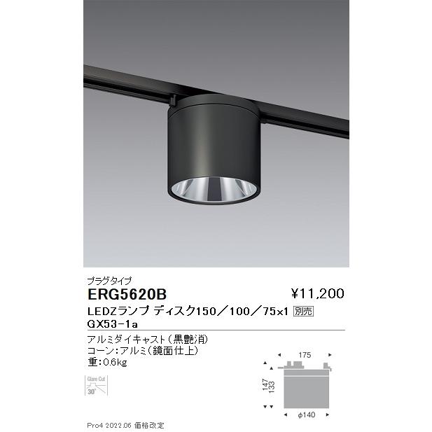 ENDO LEDシーリングダウンライト 配線ダクトレール用 Disk75・100・150 黒 ERG5620B（ランプ別売