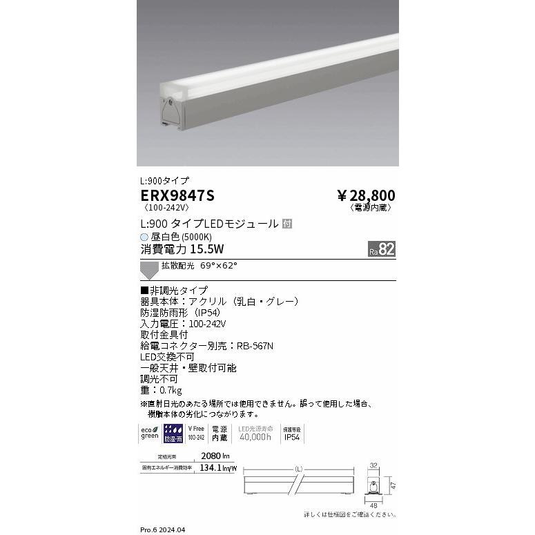 遠藤照明 ENDO LED間接照明 アウトドア リニア32 昼白色 5000K L:900