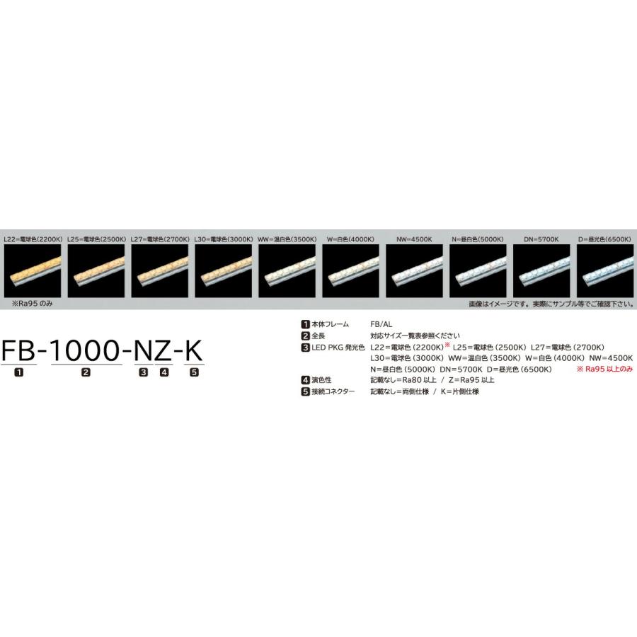 FKK LEDライン照明 高演色 FB DC24V ラインフラットバー 機器組込専用 642.5mm 専用調光器対応 (電源トランス・コード別売) FB-643-Z ※受注生産品の画像