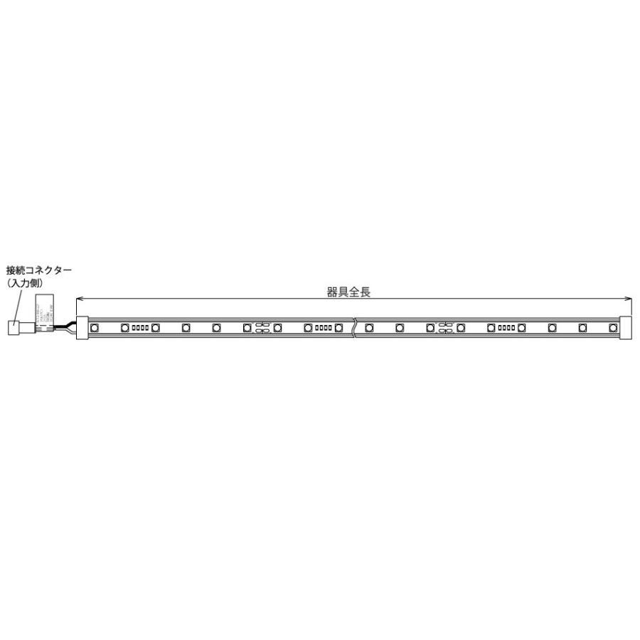 FKK LEDテープライト DC24V フレアライン クリア 片側コネクター仕様 7970mm 温白色 3500K 専用調光器対応 （電源トランス・コード別売） FLT-2-7970-WW-Kの画像
