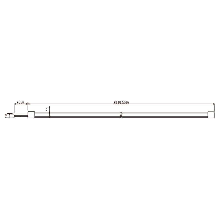 FKK LEDテープライト DC24V フレアライン ミニサイド 片側コネクター 4640mm 5000K (トランス コード別売) FMS-4640-N-K ※受注生産品の画像