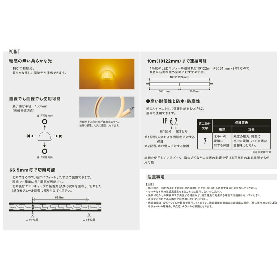 毎日特売 ＤＮライティング　屋外用フレキシブルLEDモジュール FXA-T28-WP 電源別売 IP67 送りなし 539mm 電球色 2400K　FXA-T28-539L24-WPS ※受注生産品