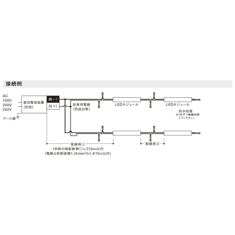 ＤＮライティング 軒下用フレキシブルLEDモジュール 高照度 FXH-LED-WP トップビュー 電源別売 IP64 540mm 温白色 3500K FXH-LED540WW-WP ※受注生産品の画像