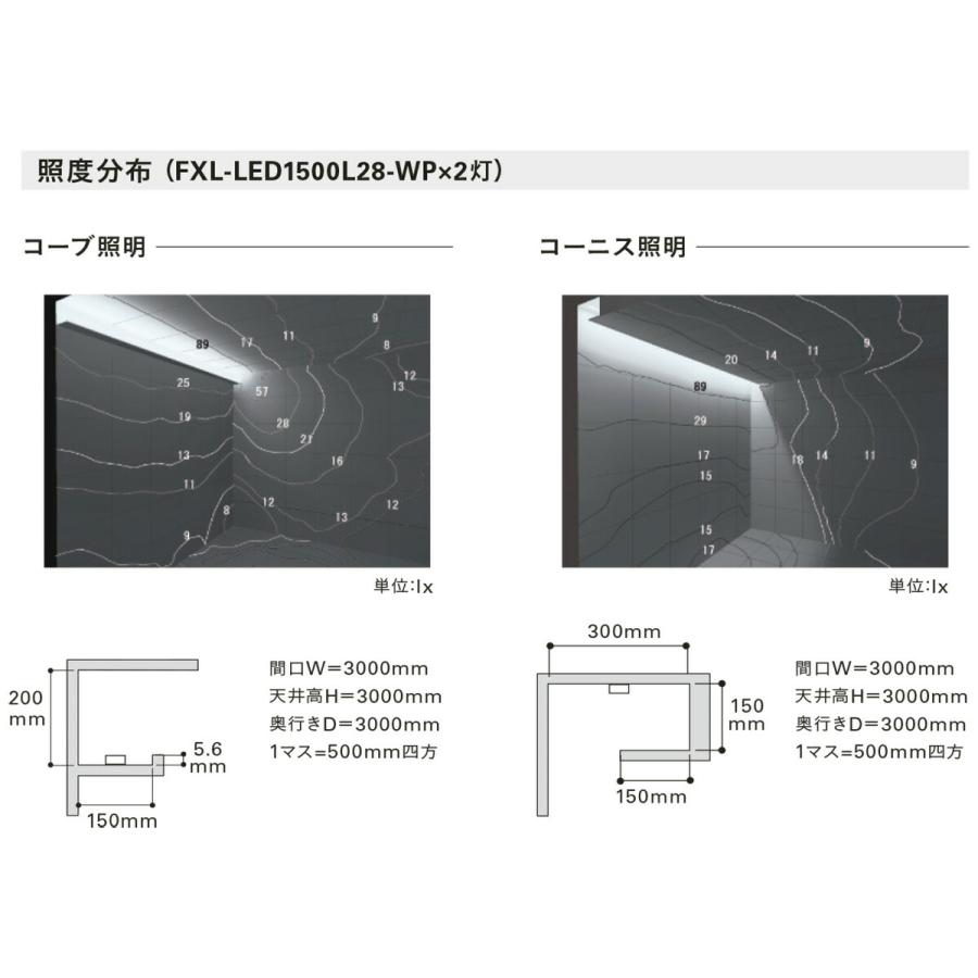 ＤＮライティング 軒下用フレキシブルLEDモジュール FXL-LED-WP トップビュー 電源別売 IP64 1540mm 白色 4200K FXL-LED1500W-WP ※受注生産品の画像