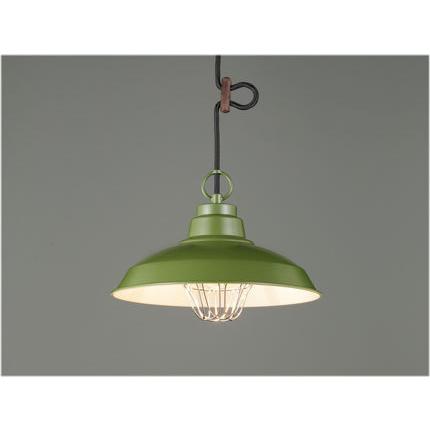 後藤照明　引掛シーリング式ペンダント 〆付ケガードアルミ配照・CP型 緑塗装 口金E26 100Wクリヤー球付　GLF-3485GR ※受注生産品