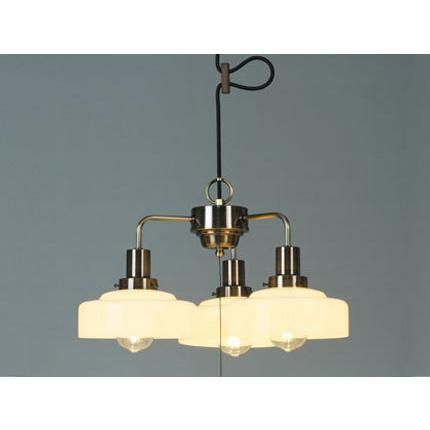 後藤照明　引掛シーリング式ペンダント 浅盛3灯用ローカンCP型 真鍮ブロンズ 口金E26 LEDスワンバルブ エジソン付　GLF-3518BR ※受注生産品