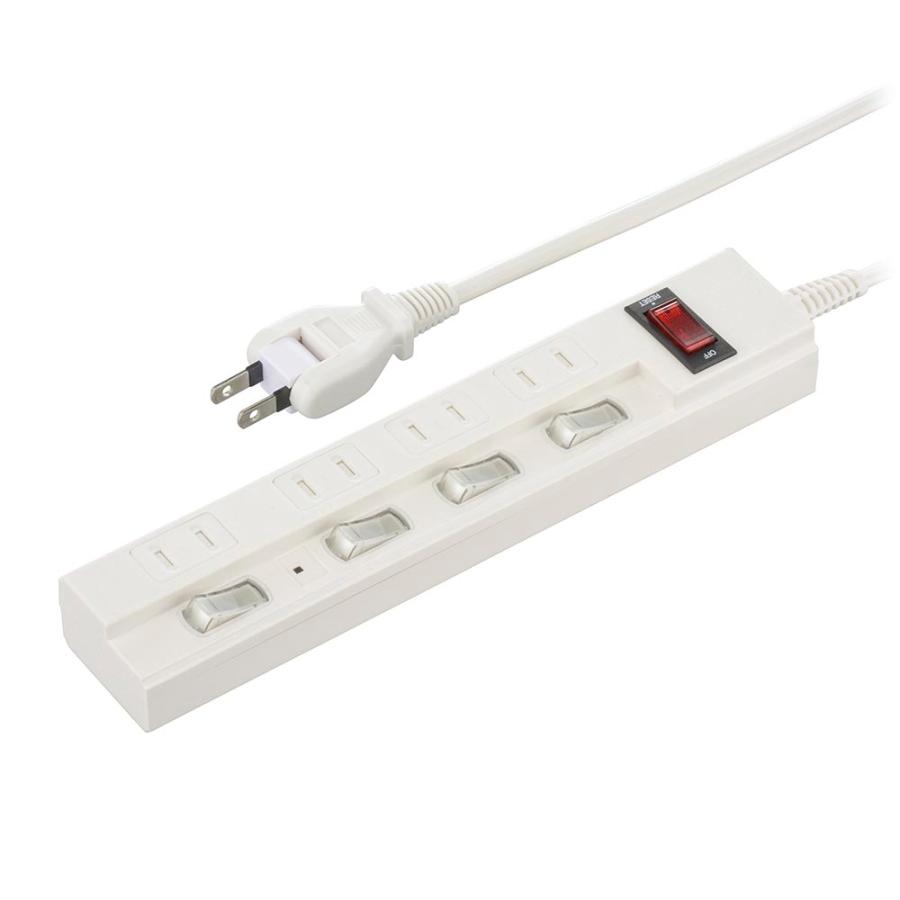 OHM（オーム電機） 雷ガード付多機能節電タップ(コンセント4個口/5m