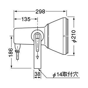 岩崎 HSW形アイランプホルダ（投光器） 屋外用 フードなし 反射形HID 