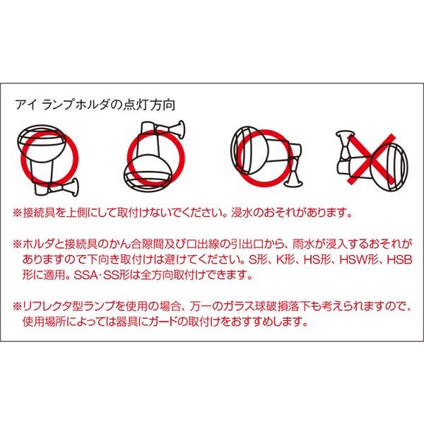 岩崎 HSW形アイランプホルダ（投光器） 屋外用 フードなし 反射形HID 