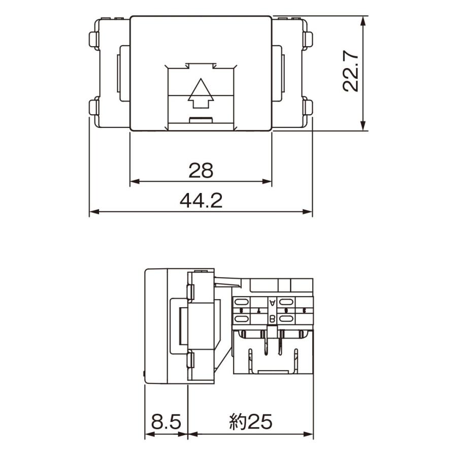 神保電器 LAN用埋込モジュラージャック Cat5e対応 8極8心用 LAN 神保電器 LAN用埋込モジュラージャック Cat5e対応 8極8心用 LAN