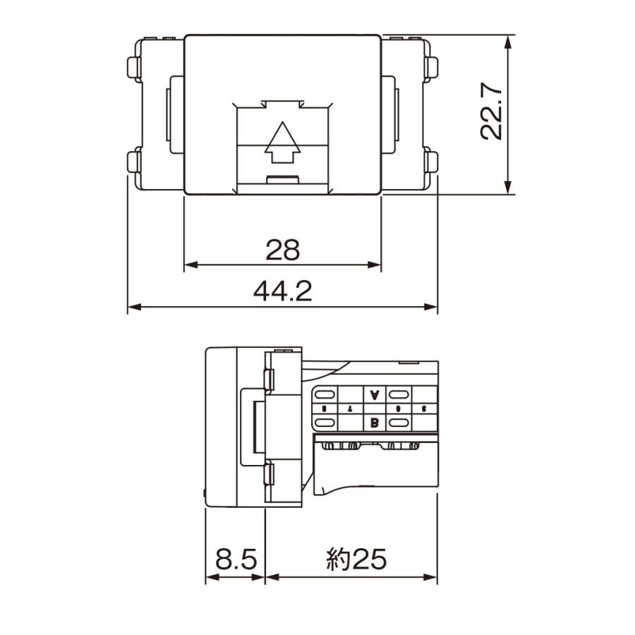 神保電器（JIMBO） LAN用埋込モジュラージャック Cat6対応 8極8心用