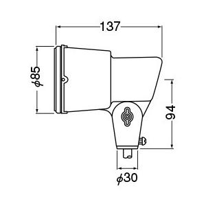 岩崎　K形アイランプホルダ（投光器） 屋外用 フードなし レフランプ・セルフバラスト水銀ランプ用 E26 白色（ホワイト） 口出線0.2m　K0/W｜alllight｜03