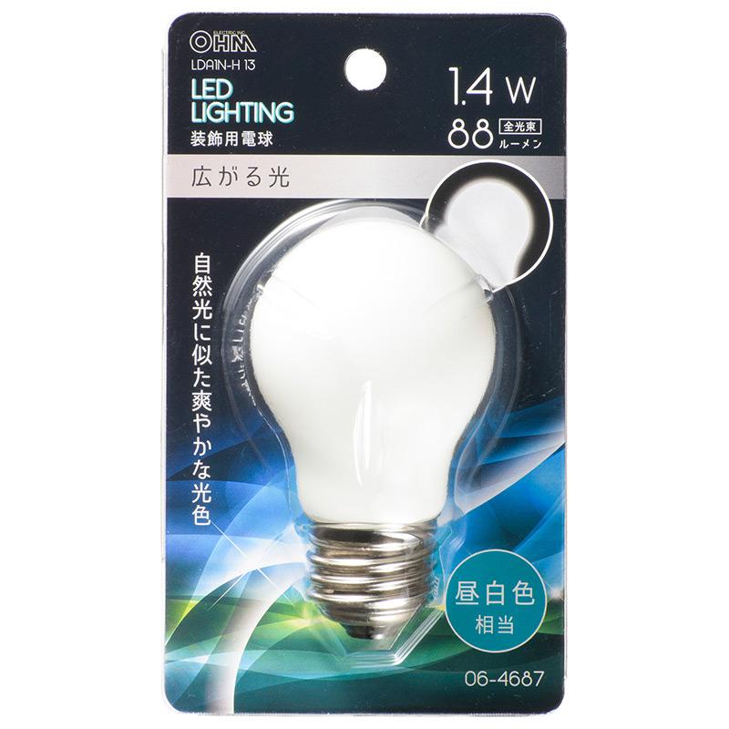 オーム電気　LED電球 OHM オーム電機 LED電球 一般電球形 装飾用 PS E26 1.4W 88lm 昼