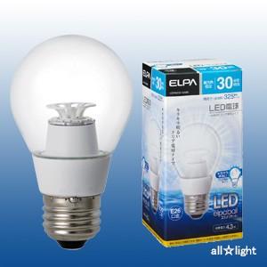 ELPA　エルパボール LED電球 一般電球タイプ クリア電球タイプ 4.3W 昼光色相当 E26口金 325lm 30W相当　LDA4CD-G590 ≪特別限定セール！≫ ≪あすつく対応≫｜alllight