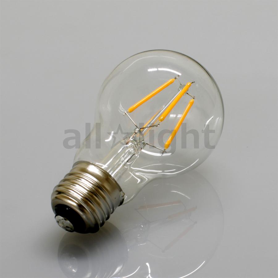 ☆ LEDフィラメントバルブ LED電球 一般電球形 クリア A19 E26 100V 4W