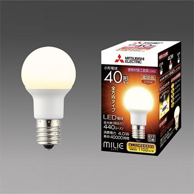 新品未開封 三菱 LED電球 LDA4N-G/40/S-A 10個入り13箱 三菱（MITSUBISHI） LED電球 ミライエ 小形電球形 電球色 小形電球40W