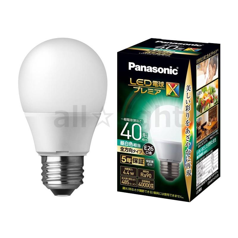 パナソニック Led電球 一般電球タイプ プレミアx 全方向タイプ 高演色 Ra90 40形相当 40w形相当 昼白色 5000k 485lm 4 4w E26口金 Lda4n D G S Z4 Lda4ndgsz4 Panasonic オールライト Yahoo 店 通販 Yahoo ショッピング