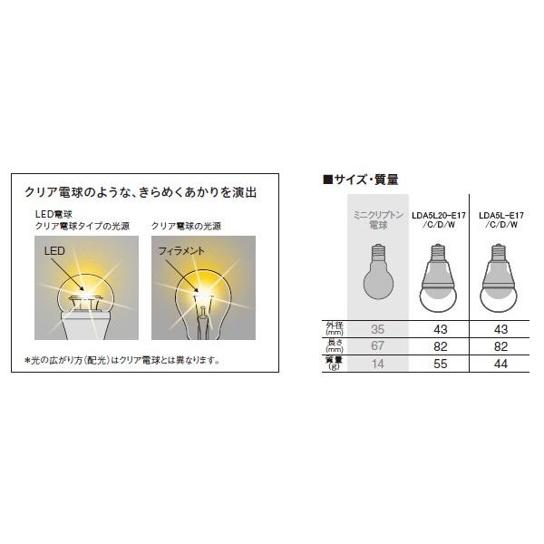Panasonic（パナソニック） LED電球 小形電球タイプ クリア電球タイプ