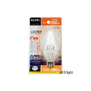 ＥＬＰＡ　エルパボール　ＬＥＤ電球　シャンデリアタイプ　クリア電球タイプ　３．３Ｗ　電球色相当　Ｅ１７口金　２８０ｌｍ　LDC4CL-E17-G351｜alllight｜02