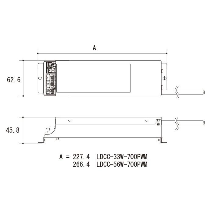 TOKISTAR LED用定電流電源 PWM調光タイプ 定格入力AC100V/200V 66VA 定格出力-700mA 56W 屋内用 LDCC-56W-700PWMの画像