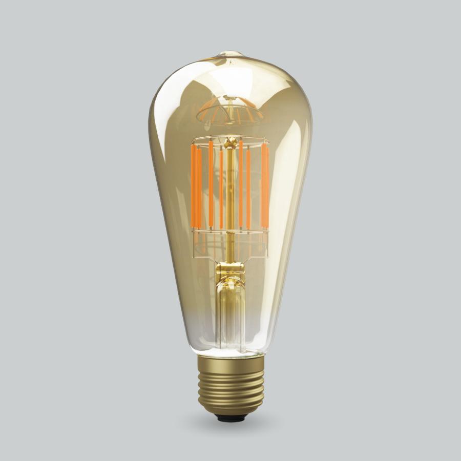 ビートソニック　OnlyOne(オンリーワン) LED電球 Siphon(サイフォン) エジソン電球形 35W形相当 暖系電球色 E26 6.0W 450lm クリア(ゴールドペイント)　LDF30D｜alllight