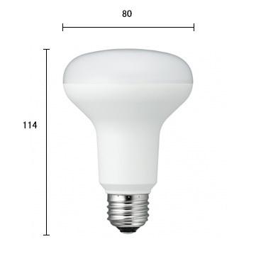 YAZAWA ヤザワ レフ形LED電球 R80 調光対応形 9．5W 電球色 
