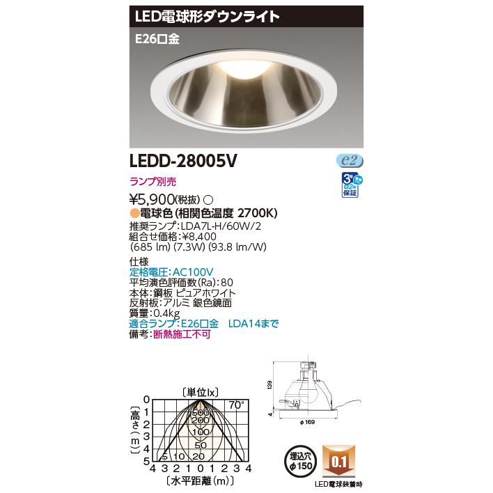 TOSHIBA（東芝） ダウンライト 埋込穴φ150mm M形(一般形) E26口金 反射