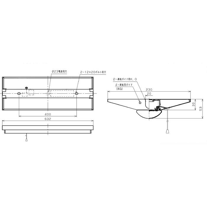 東芝　LEDベースライト 20タイプ プルスイッチ付 W230 FL20形×1灯用器具相当 昼白色 LEDバー付　LEKT223084PN-LS9(LEET22304PLS9+LEEM20083N01)_2