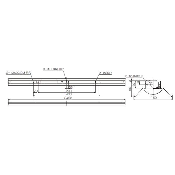 東芝 LEDベースライト TENQOO 直付形 110タイプ 反射笠 プルスイッチ付 一般タイプ13,400lmタイプ Hf86形×2灯用器具相当 白色 LEKT815133PW-LS9 ※受注生産品の画像