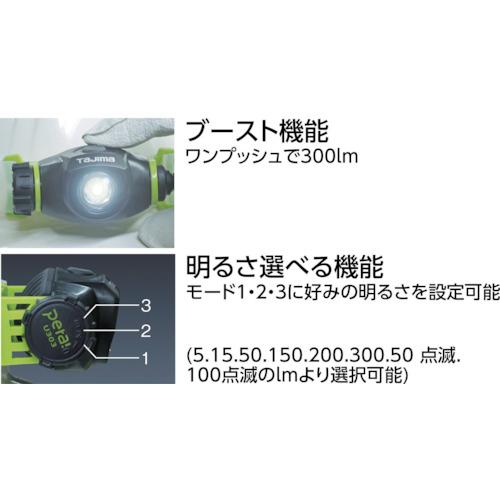 タジマ Uシリーズ ペタLEDヘッドライトU301 IPX6 最大300lm 2m耐落下