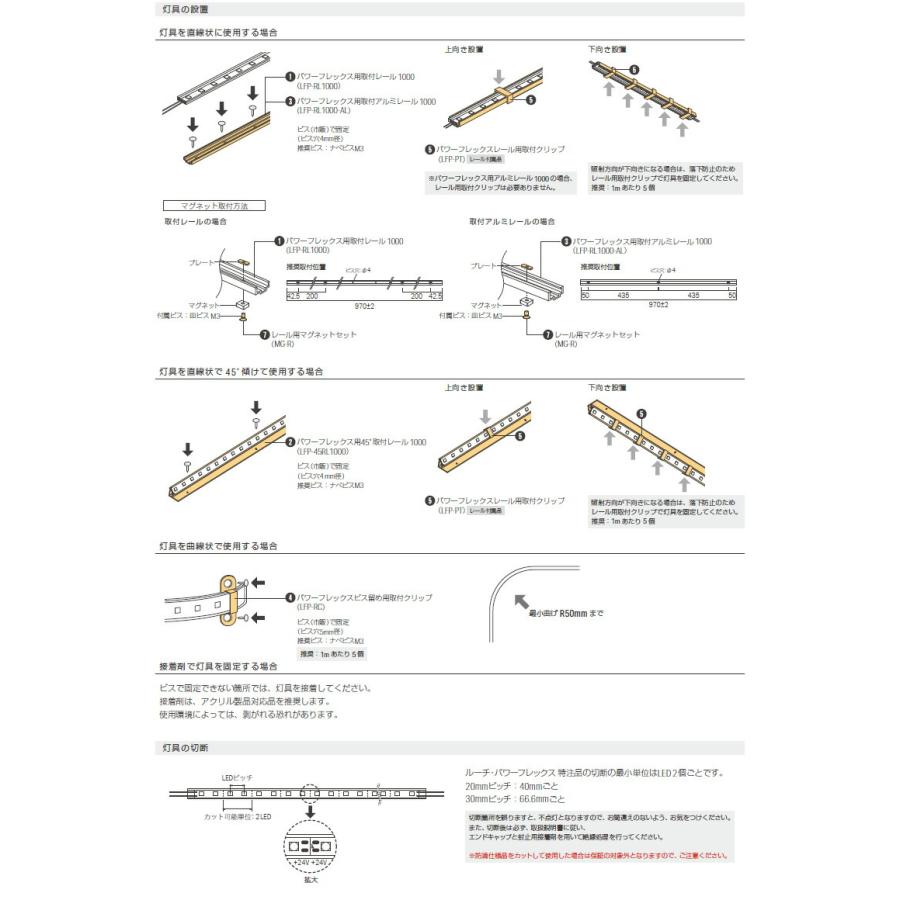 ルーチ　LEDテープライト ルーチ・パワーフレックス 特注品 20mmピッチ DC24V 3800mm (電源トランス・コード別売)　LFP20-T-3800 ※受注生産品