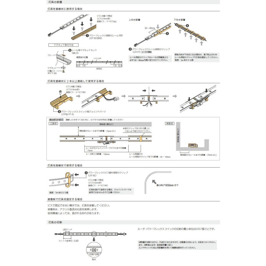 ルーチ LEDテープライト パワーフレックス クイック DC24V 1000mm 電球