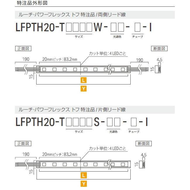 ルーチ LEDテープライト パワーフレックス トフ 特注品 20mmピッチ